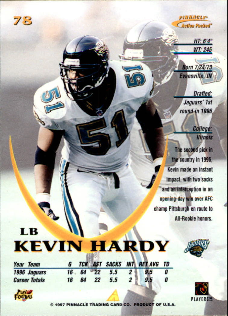 1997 Action Packed #78 Kevin Hardy back image