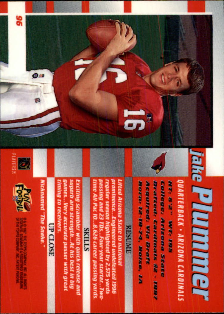 1997 Bowman's Best #96 Jake Plummer RC back image