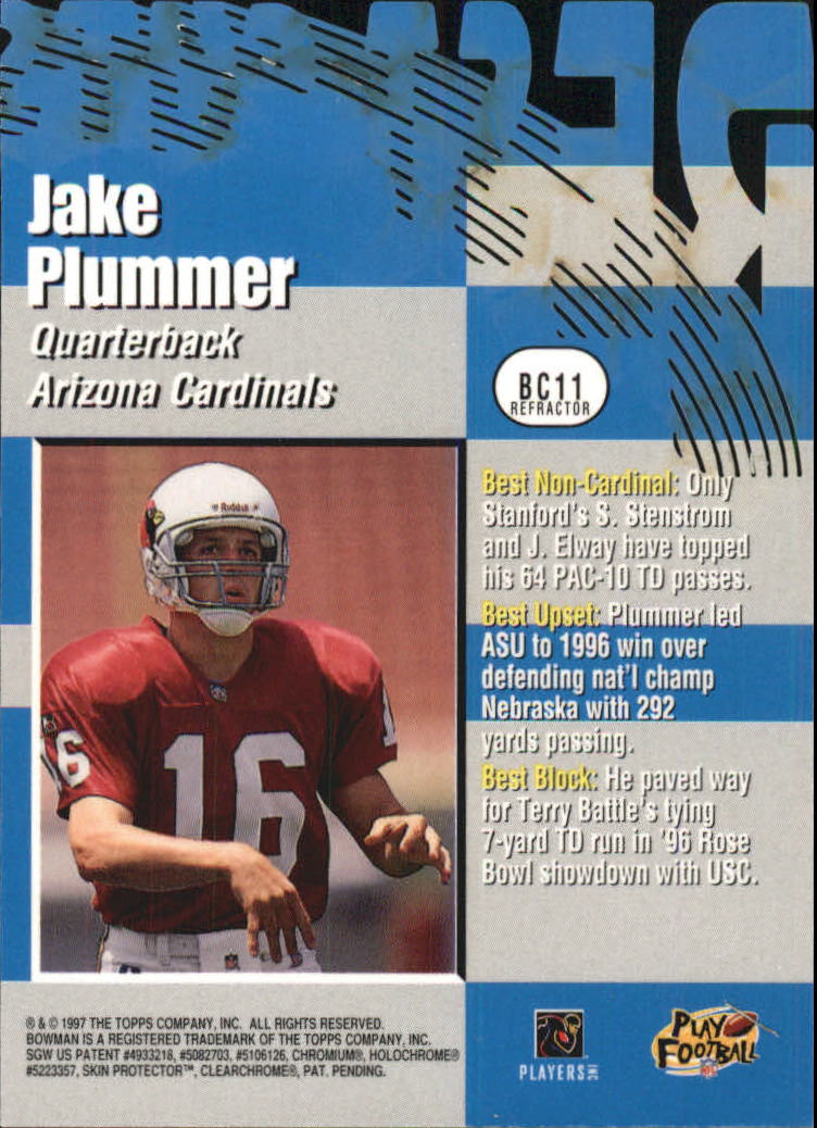 1997 Bowman's Best Cuts Refractors #BC11 Jake Plummer back image