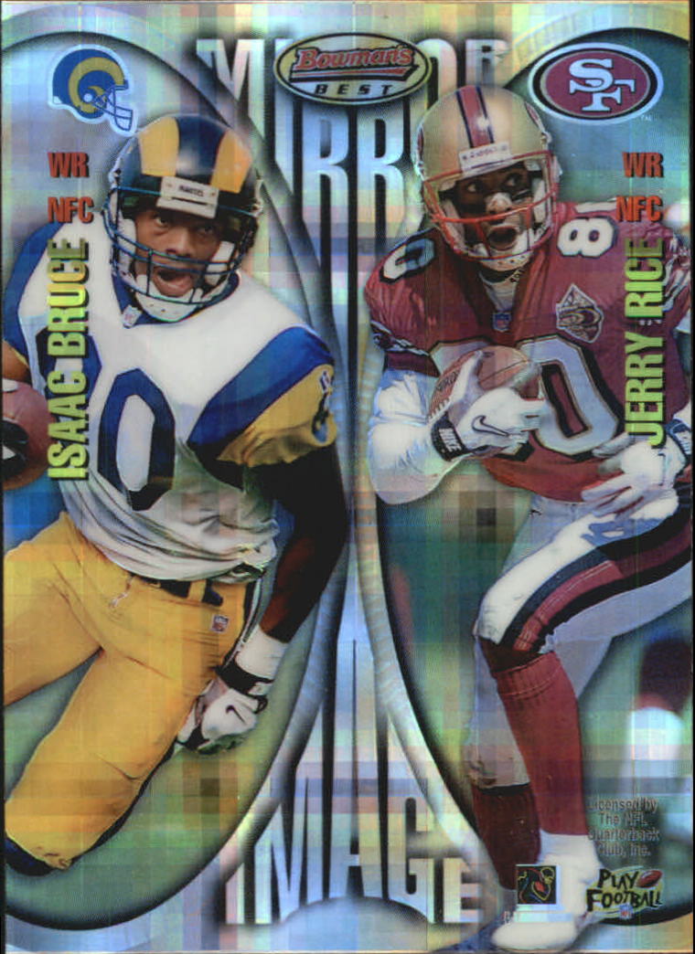 1997 Bowman's Best Mirror Images Atomic Refractors #MI7 Jerry Rice/Isaac Bruce/Tony Martin/Marvin Harrison