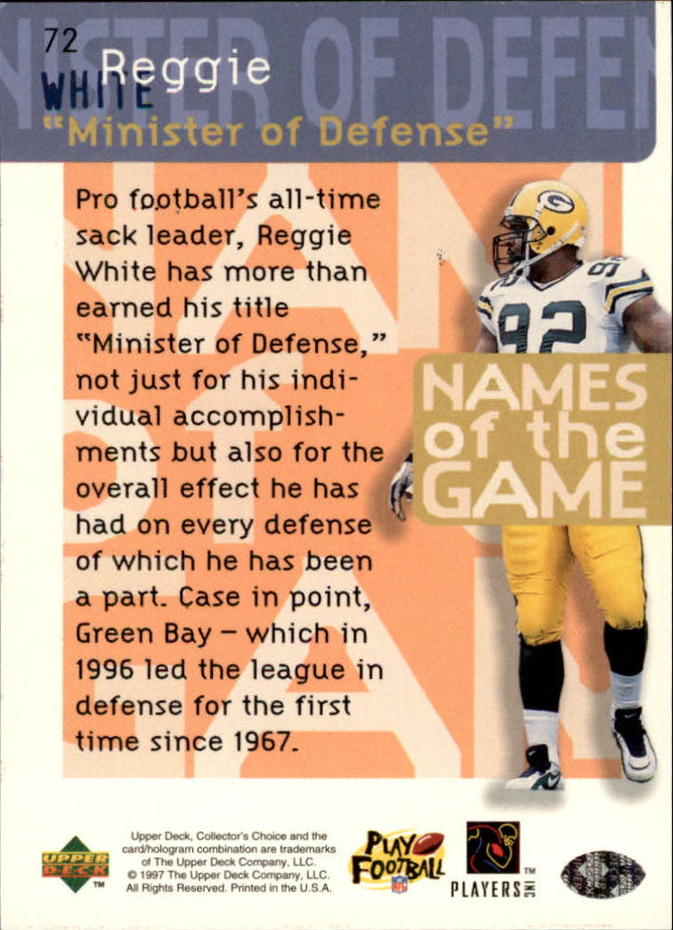 1997 Collector's Choice #72 Reggie White NG back image