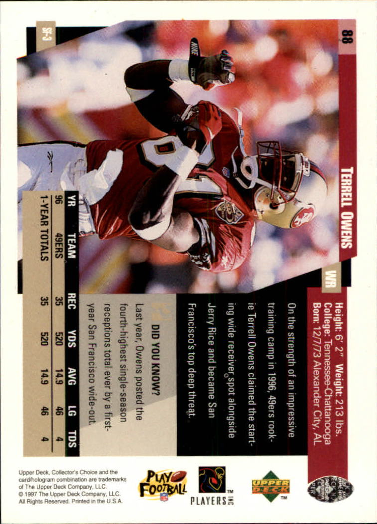1997 Collector's Choice #88 Terrell Owens back image