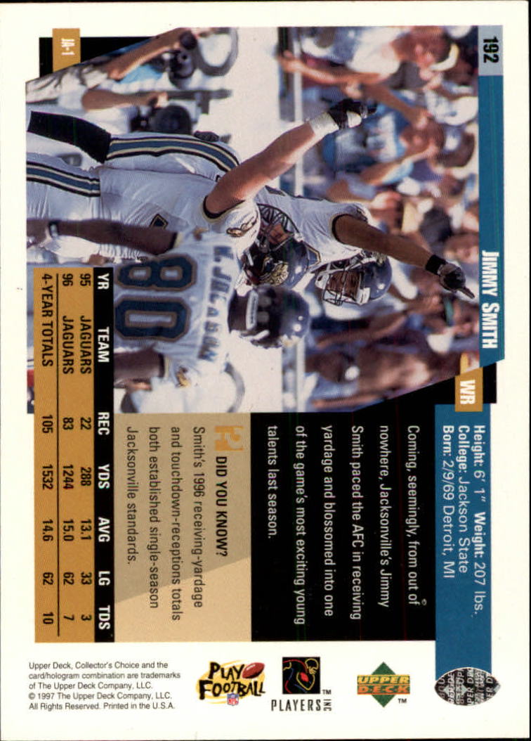 1997 Collector's Choice #192 Jimmy Smith back image