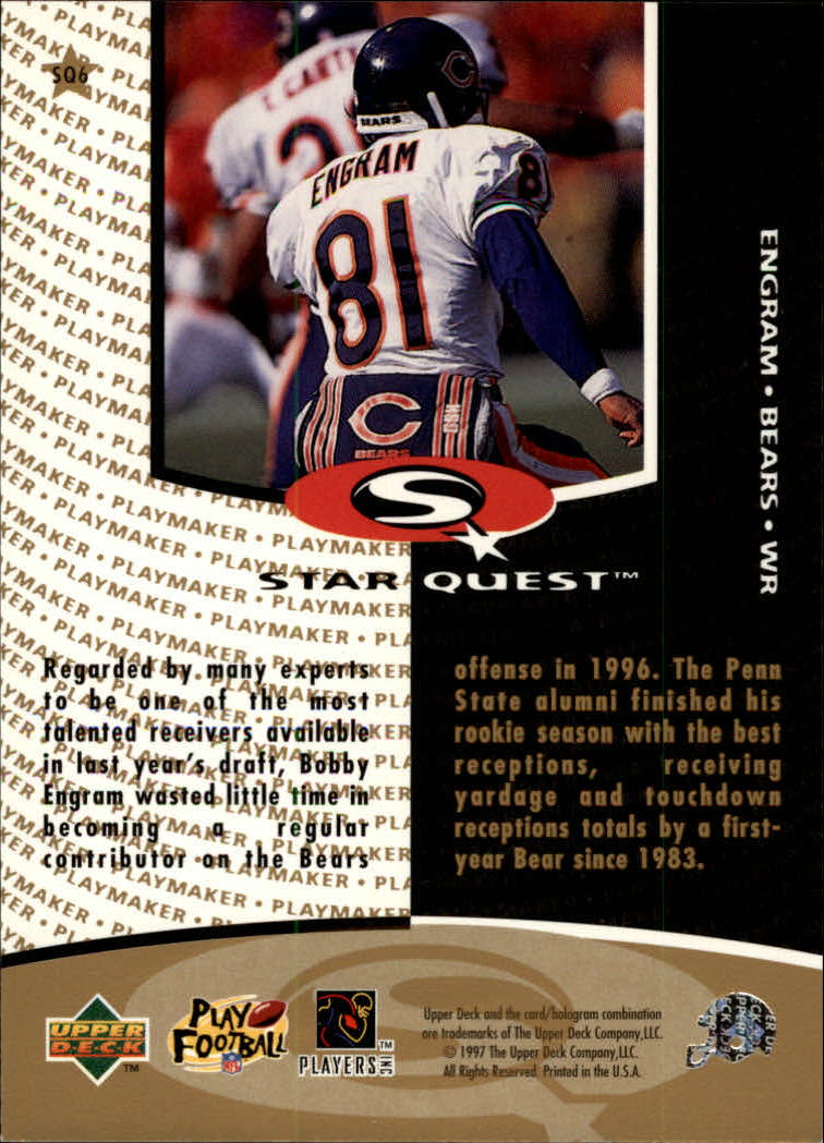 1997 Collector's Choice Star Quest #SQ6 Bobby Engram back image