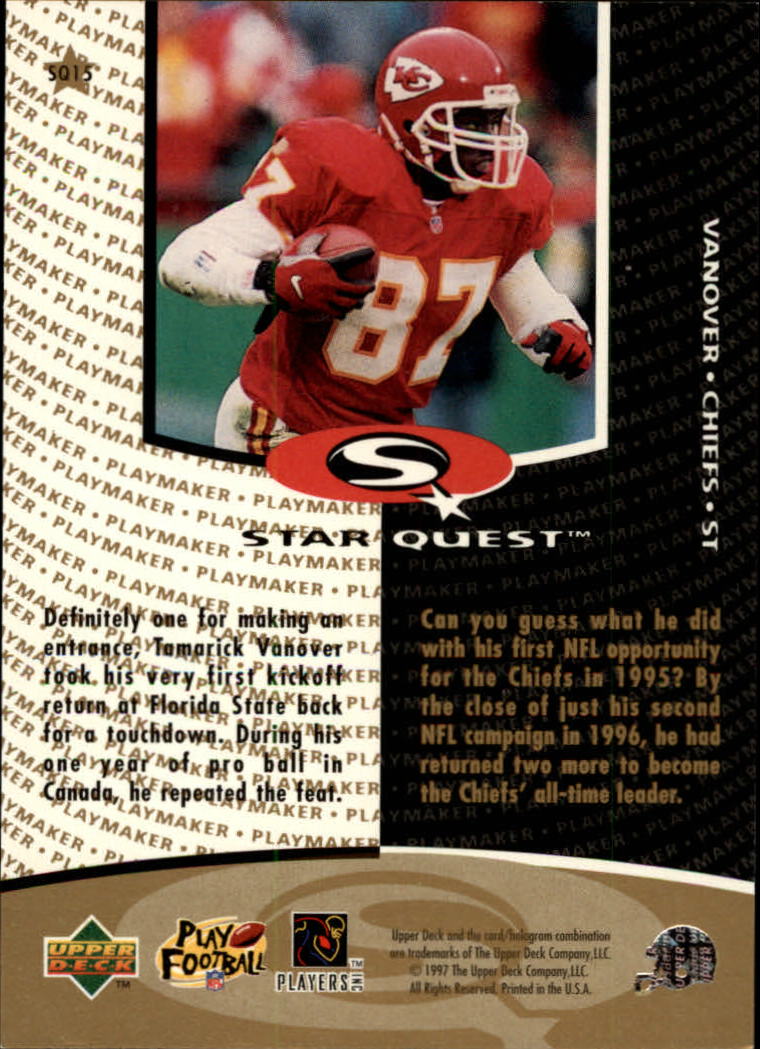 1997 Collector's Choice Star Quest #SQ15 Tamarick Vanover back image