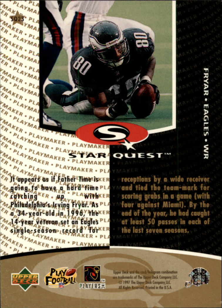 1997 Collector's Choice Star Quest #SQ23 Irving Fryar back image