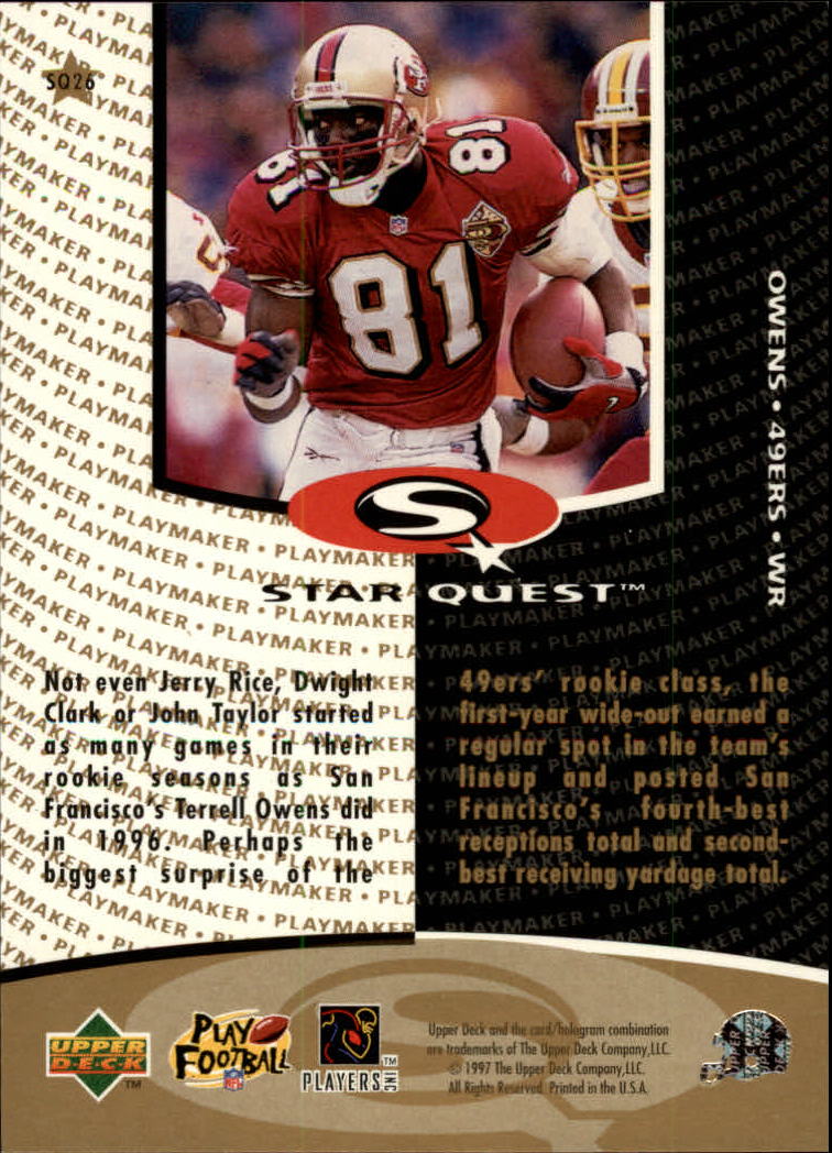 1997 Collector's Choice Star Quest #SQ26 Terrell Owens back image