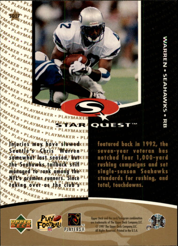 1997 Collector's Choice Star Quest #SQ27 Chris Warren back image
