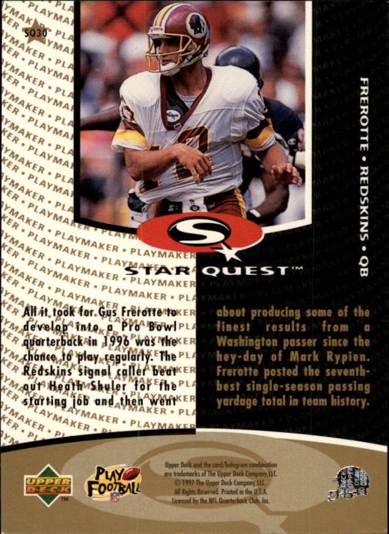 1997 Collector's Choice Star Quest #SQ30 Gus Frerotte back image