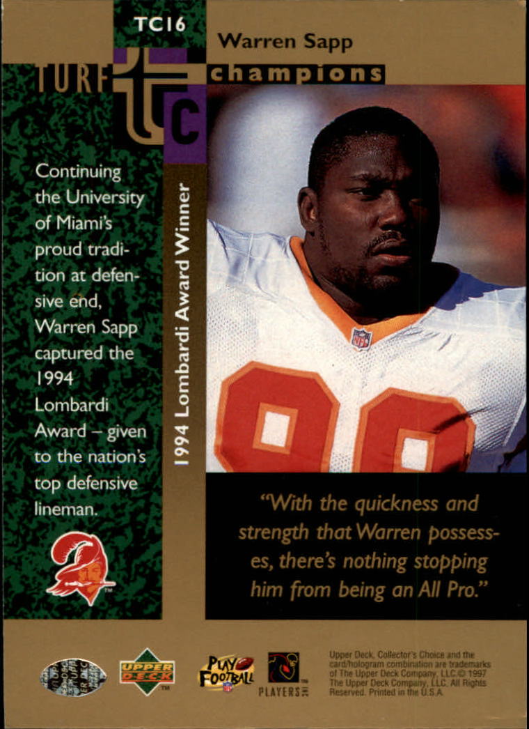 WARREN SAPP – 1997 Collector's Choice Turf Champions – #TC16