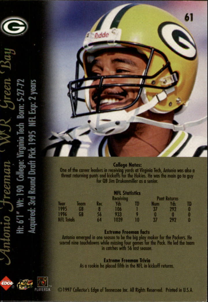 1997 Collector's Edge Extreme #61 Antonio Freeman - NM-MT