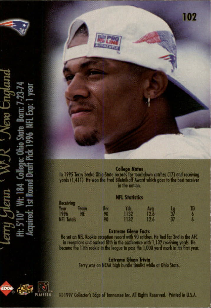 1997 Collector's Edge Extreme #102 Terry Glenn back image