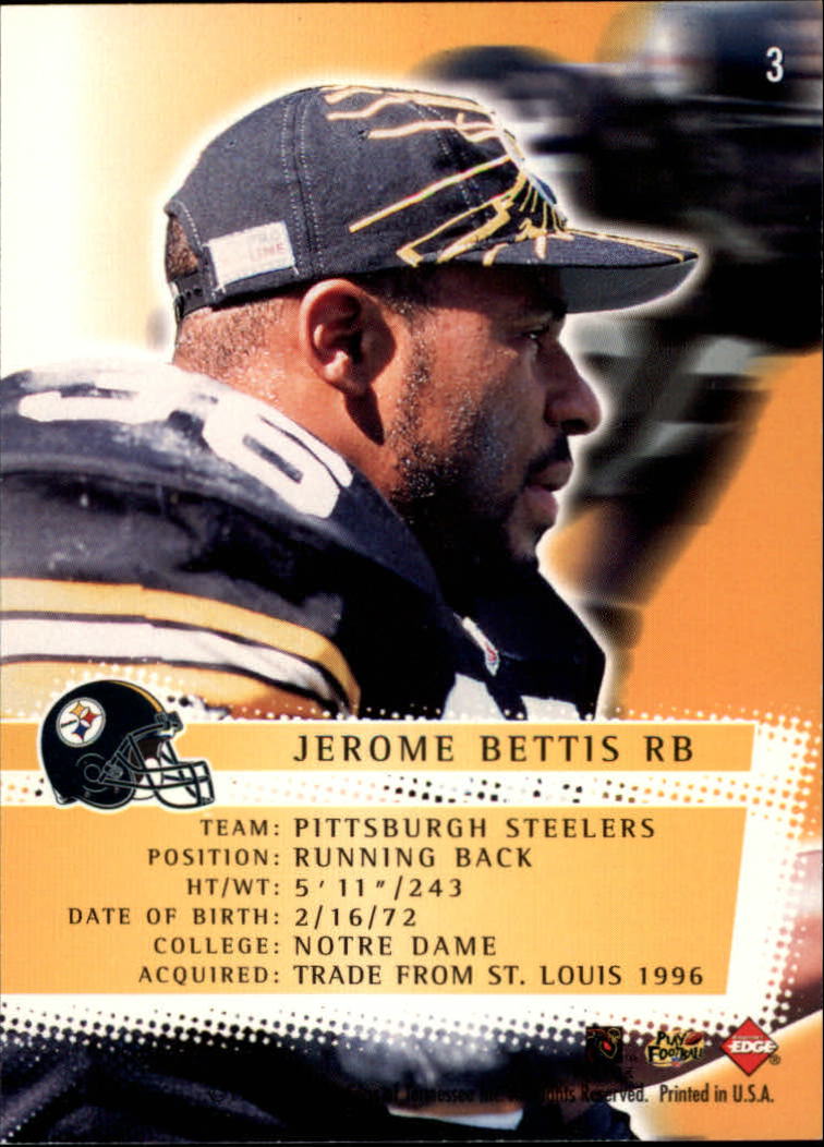 1997 Collector's Edge Extreme Force #3 Jerome Bettis back image