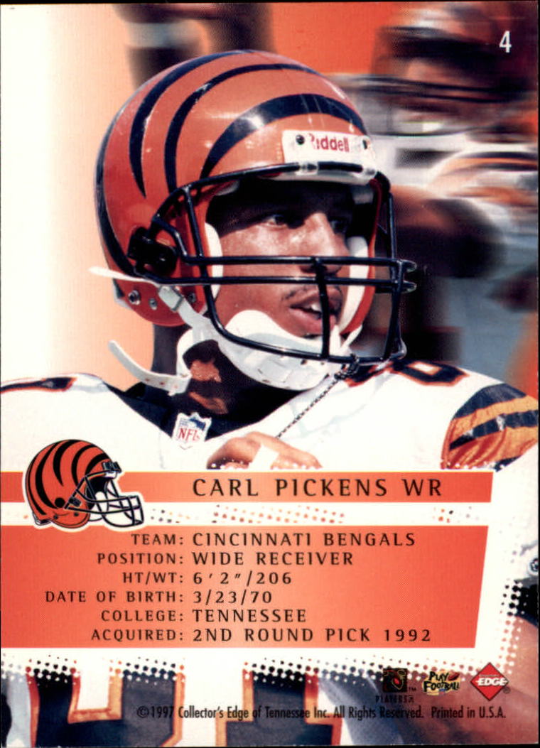 1997 Collector's Edge Extreme Force #4 Carl Pickens back image