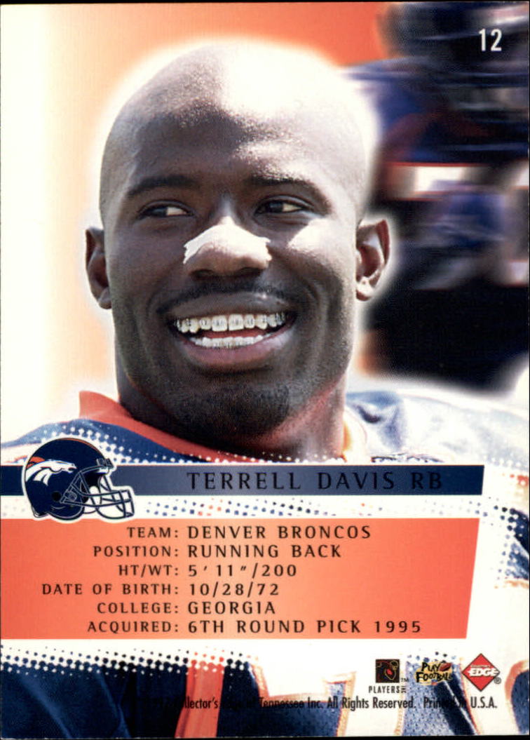 1997 Collector's Edge Extreme Force #12 Terrell Davis back image