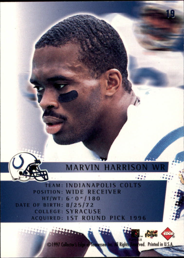 1997 Collector's Edge Extreme Force #19 Marvin Harrison back image