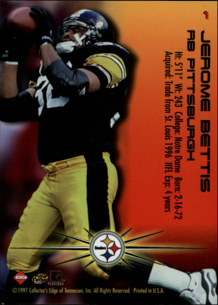 1997 Collector's Edge Extreme Fury #1 Jerome Bettis back image