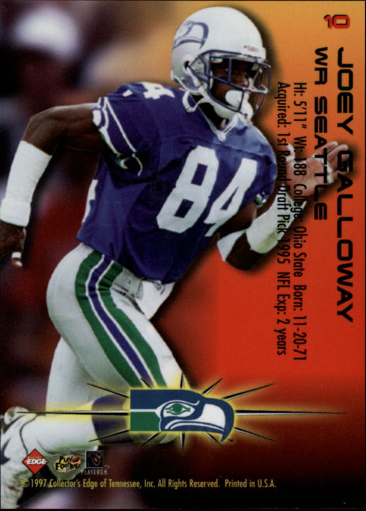 1997 Collector's Edge Extreme Fury #10 Joey Galloway back image