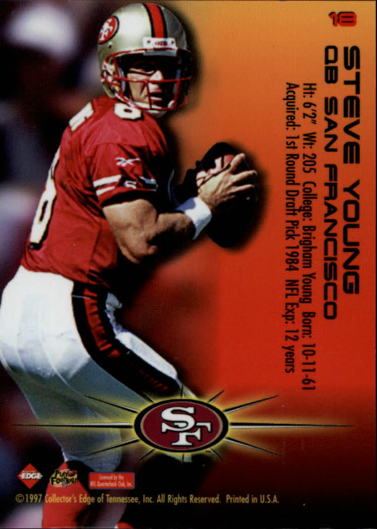 1997 Collector's Edge Extreme Fury #18 Steve Young back image