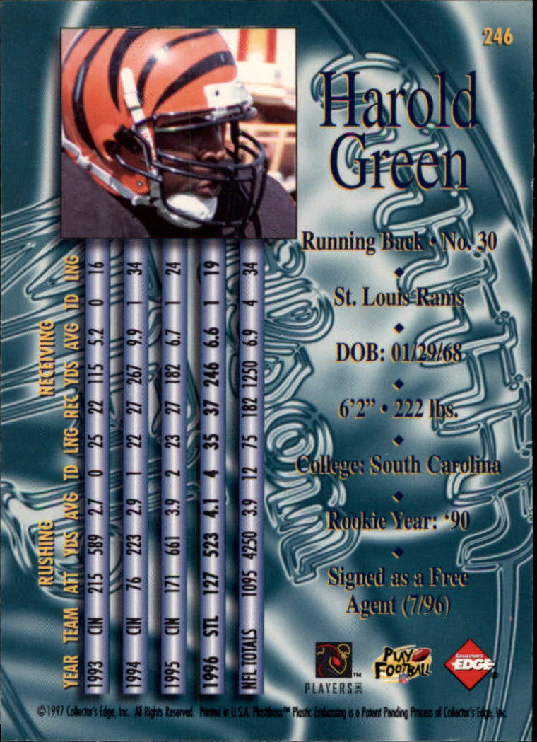 1997 Collector's Edge Masters #246 Harold Green back image
