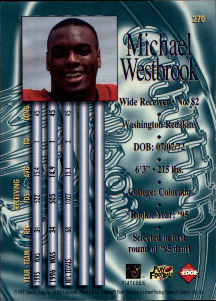 1997 Collector's Edge Masters #270 Michael Westbrook back image