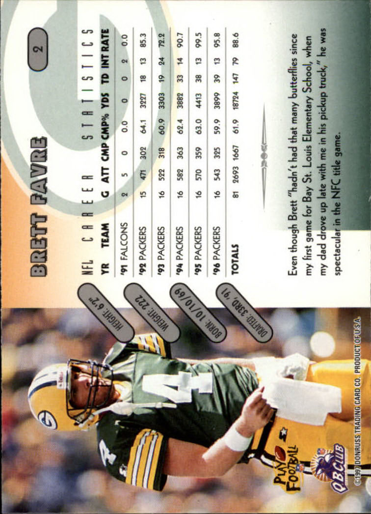 Brett Favre cards (1991-2001) Packers - You Choose - Picture 168 of 372