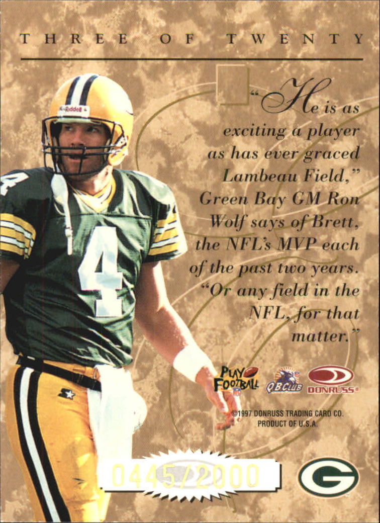 1997 Donruss Elite Gold #3 Brett Favre