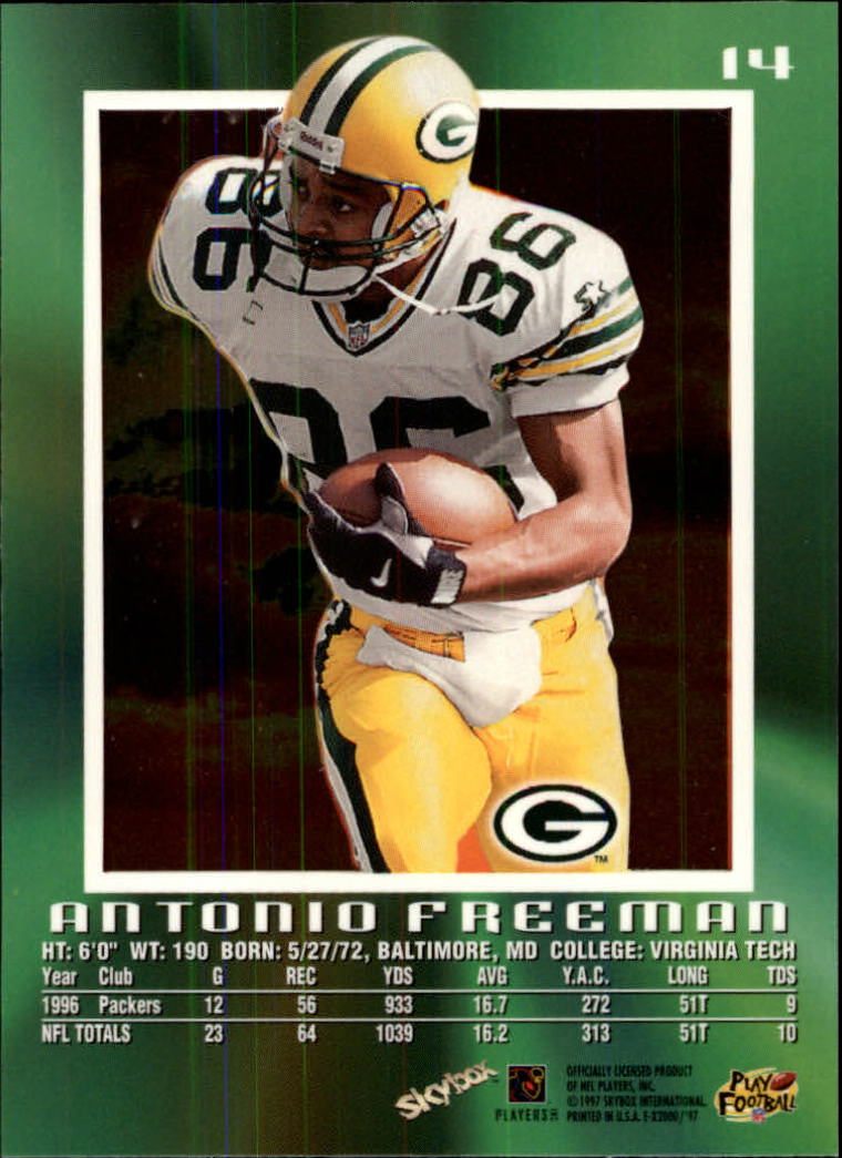 1997 E-X2000 #14 Antonio Freeman back image