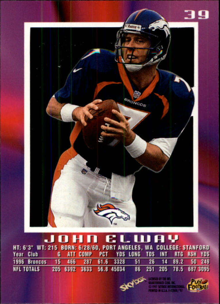 1997 E-X2000 #39 John Elway back image
