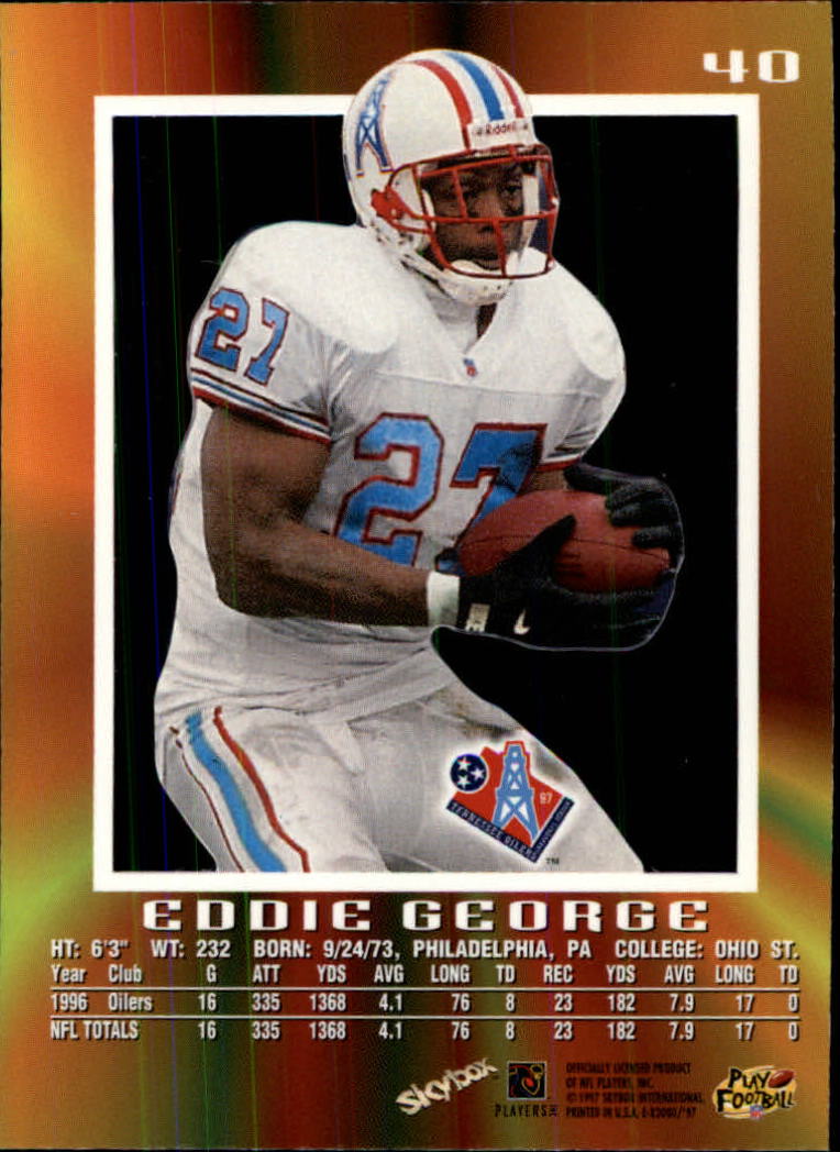 1997 E-X2000 #40 Eddie George back image