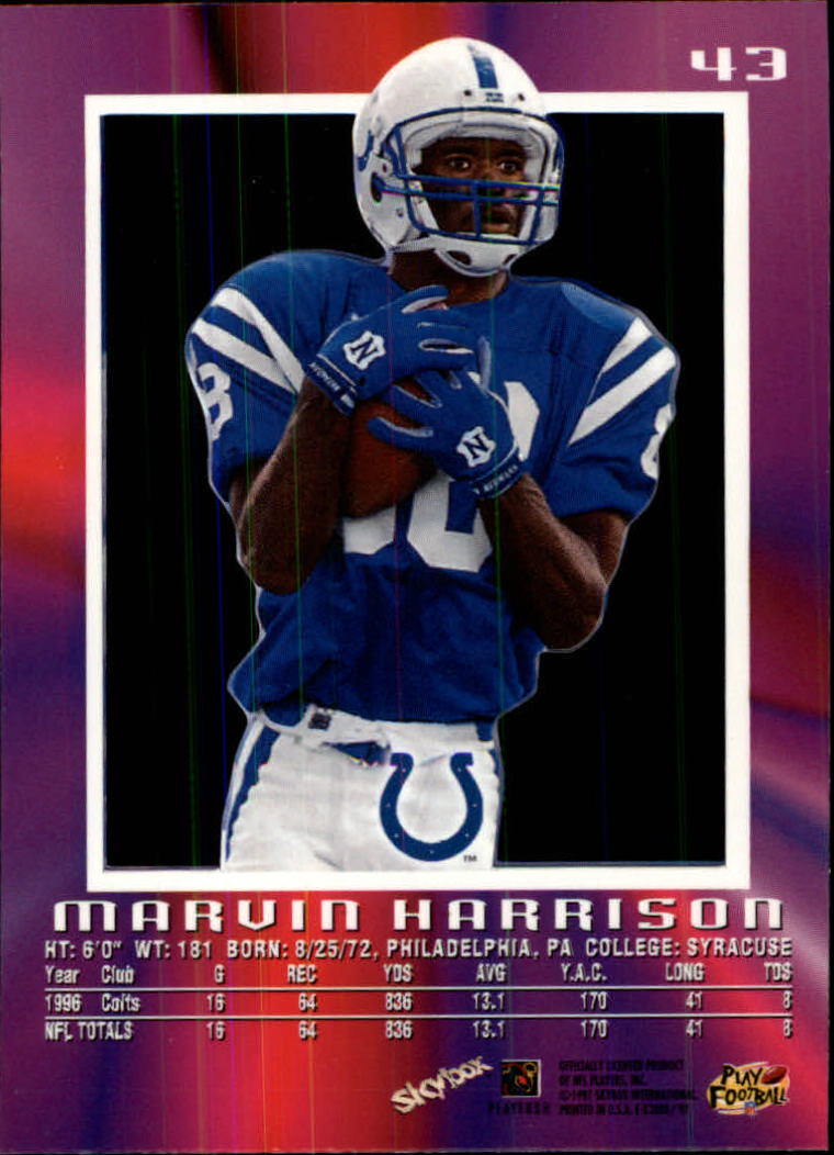 1997 E-X2000 #43 Marvin Harrison back image