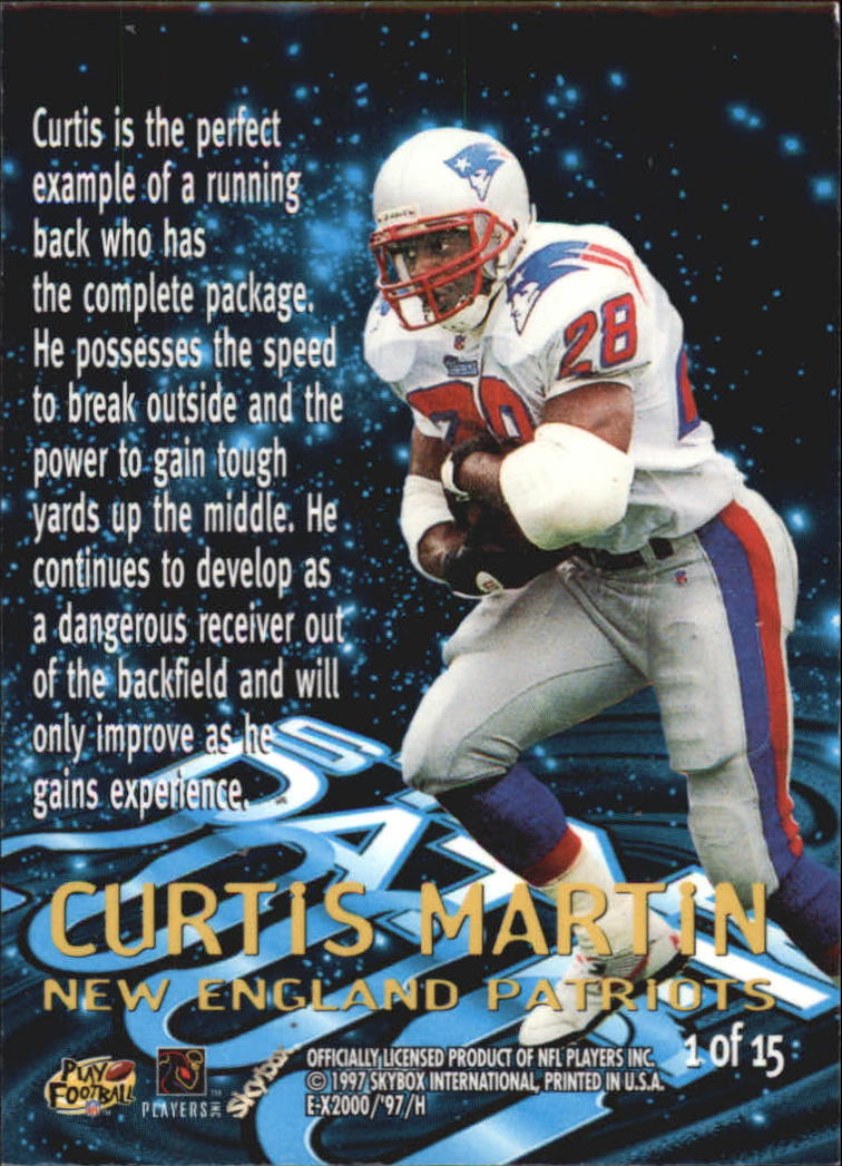 1997 E-X2000 Star Date 2000 #1 Curtis Martin back image