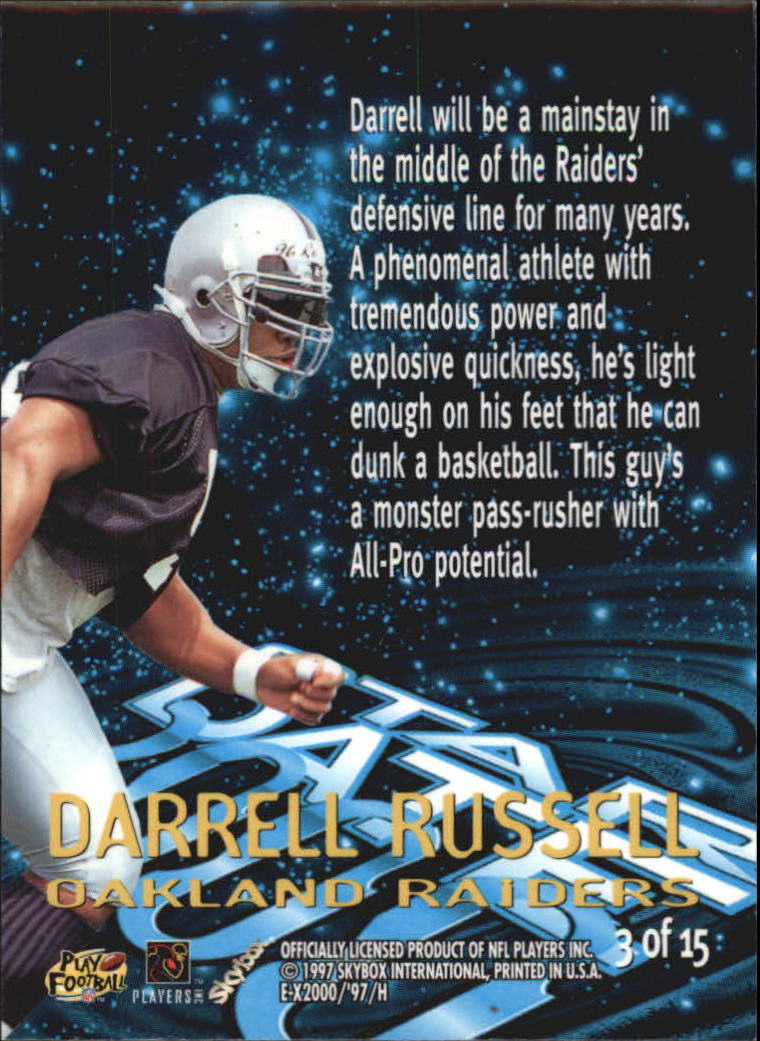 1997 E-X2000 Star Date 2000 #3 Darrell Russell back image