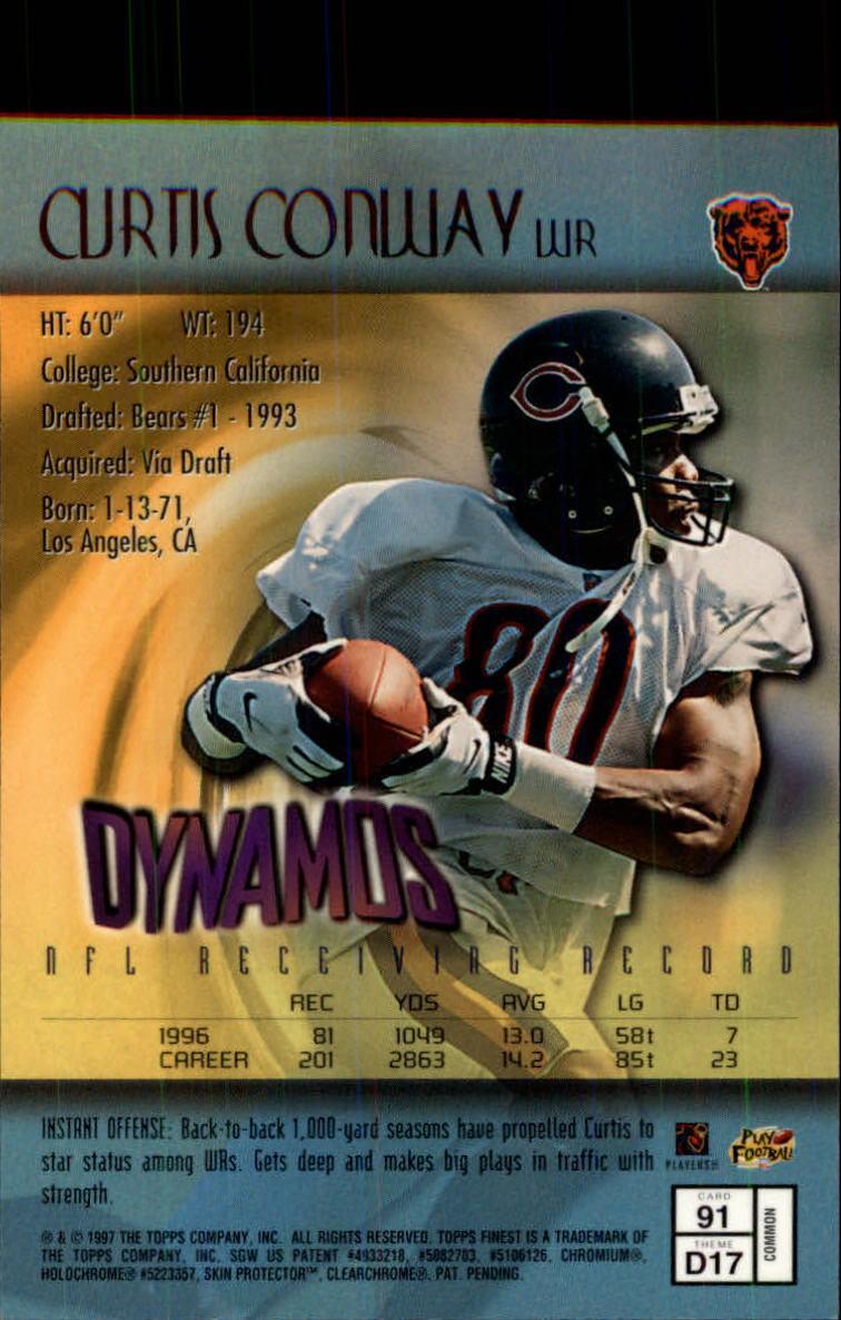 1997 Finest #91 Curtis Conway B back image