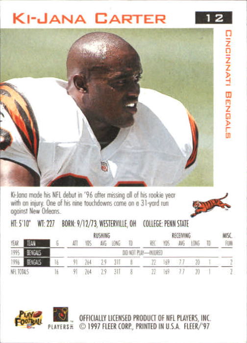 1997 Fleer Football "Main Set" Base Cards - Picture 11 of 187