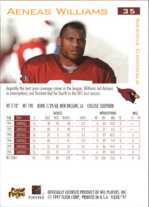 1997 Fleer Football "Main Set" Base Cards - Picture 25 of 187