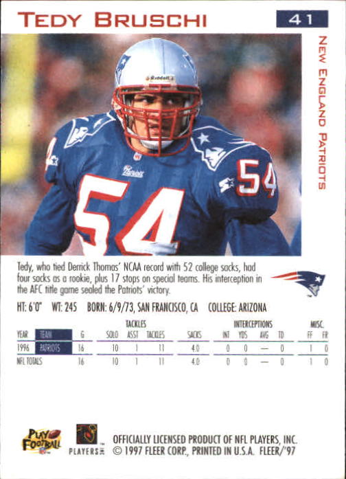 1997 Fleer Football "Main Set" Base Cards - Picture 31 of 187