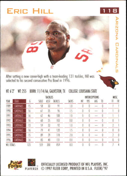 1997 Fleer Football "Main Set" Base Cards - Picture 57 of 187