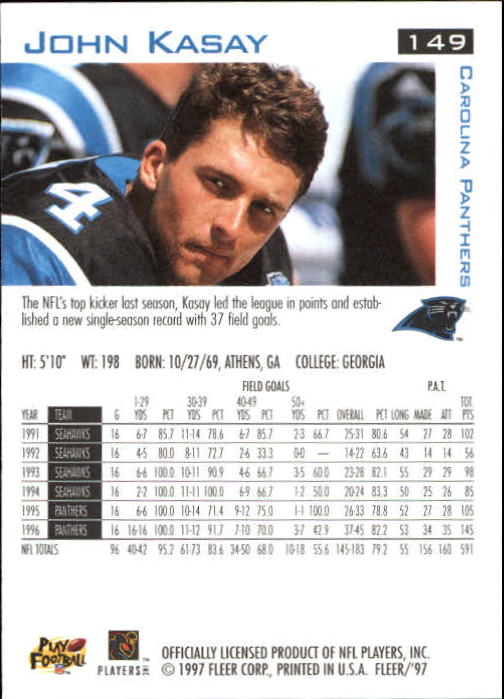 1997 Fleer Football "Main Set" Base Cards - Picture 77 of 187