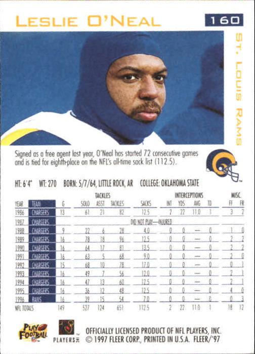 1997 Fleer Football "Main Set" Base Cards - Picture 79 of 187