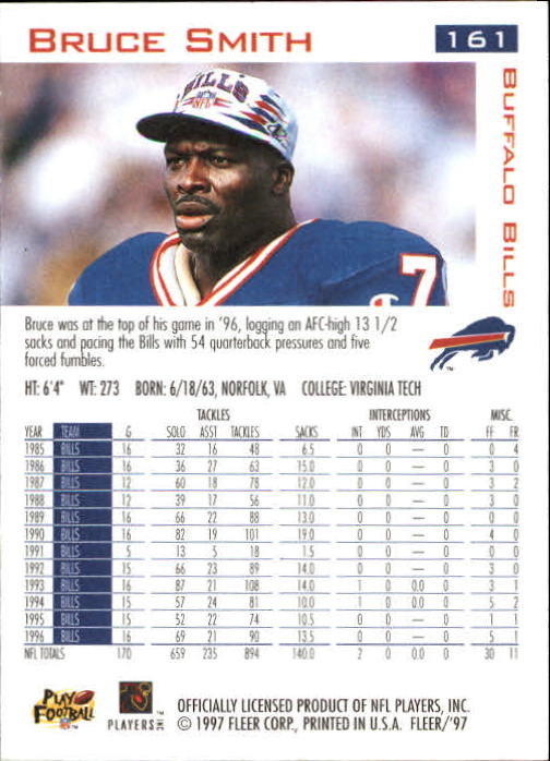 1997 Fleer Football "Main Set" Base Cards - Picture 81 of 187