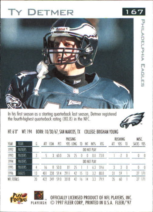 1997 Fleer Football "Main Set" Base Cards - Picture 85 of 187