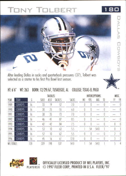 1997 Fleer Football "Main Set" Base Cards - Picture 89 of 187