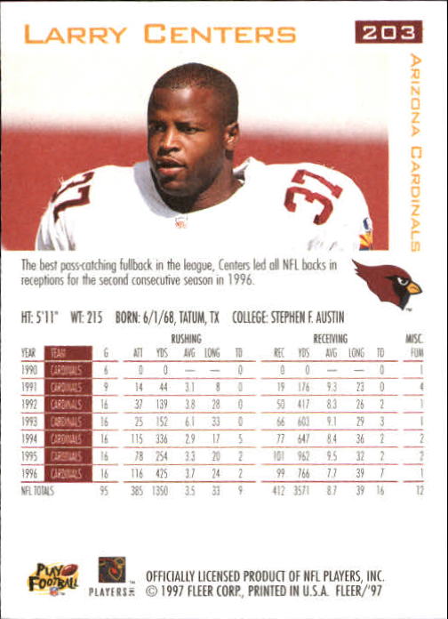 1997 Fleer Football "Main Set" Base Cards - Picture 97 of 187