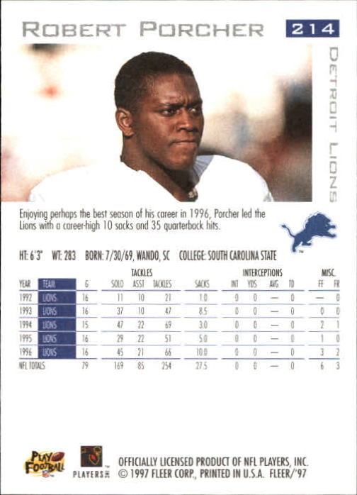 1997 Fleer Football "Main Set" Base Cards - Picture 101 of 187