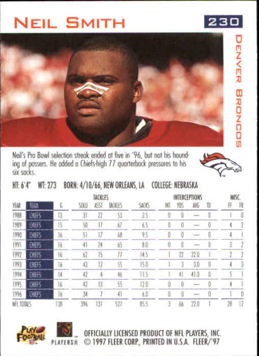 1997 Fleer Football "Main Set" Base Cards - Picture 109 of 187