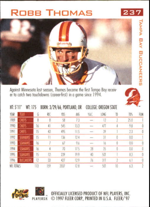 1997 Fleer Football "Main Set" Base Cards - Picture 113 of 187
