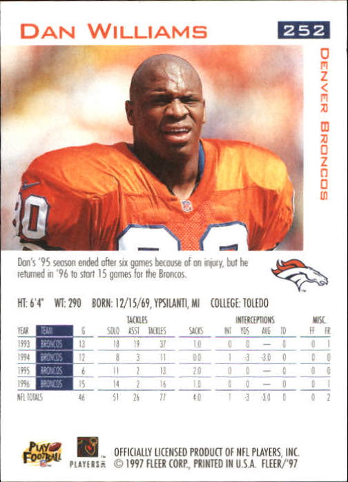1997 Fleer Football "Main Set" Base Cards - Picture 121 of 187