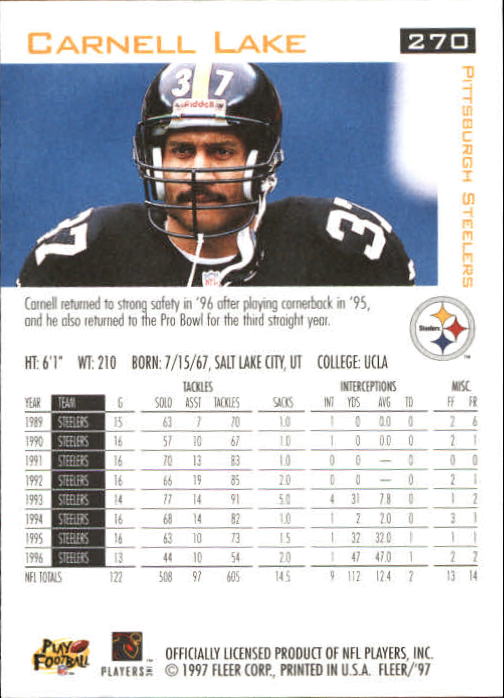1997 Fleer #270  Carnell Lake