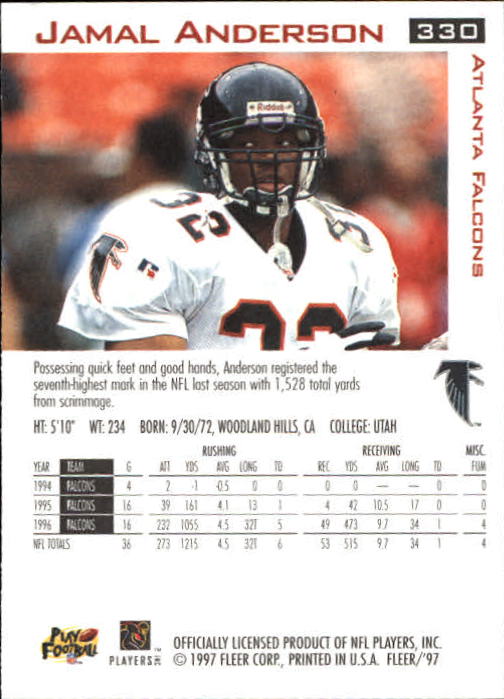 1997 Fleer Football "Main Set" Base Cards - Picture 145 of 187